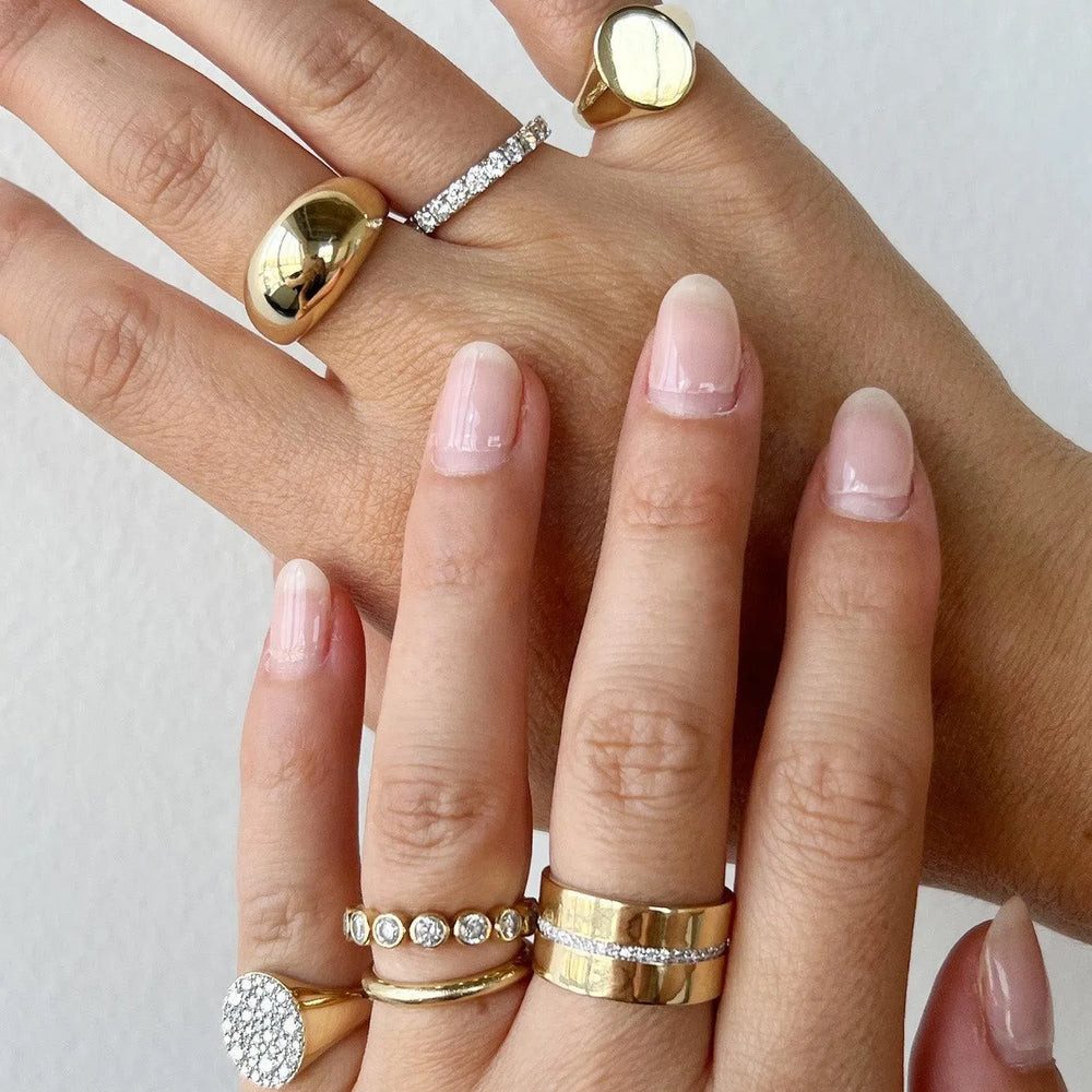 Yellow Gold Domed and Signet Rings — Cocktail Rings