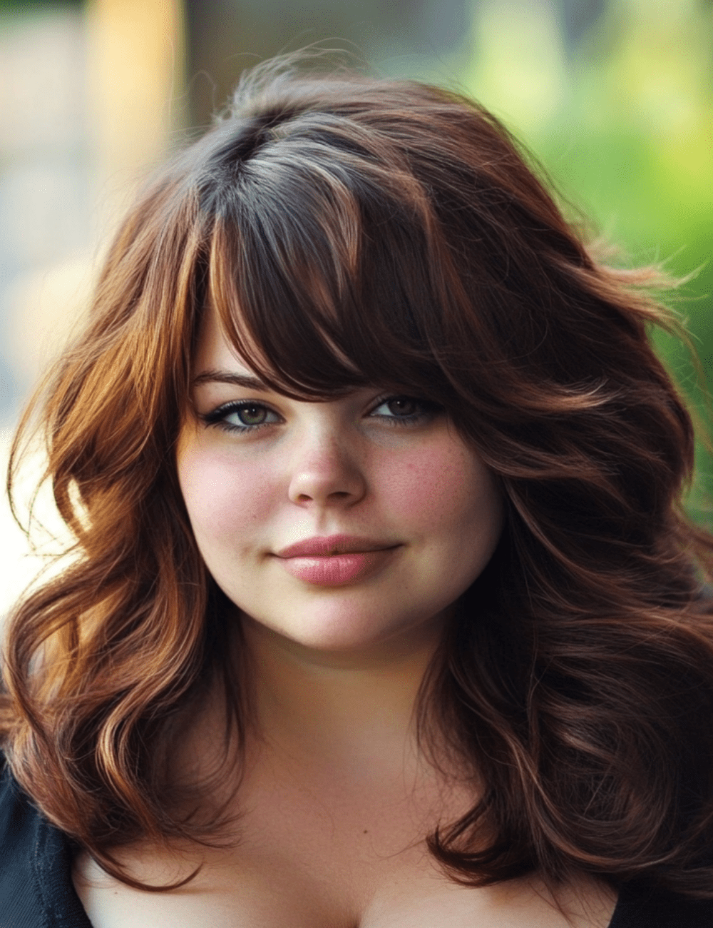 Layered Lob Visual Idea — Hairstyles for Double Chin