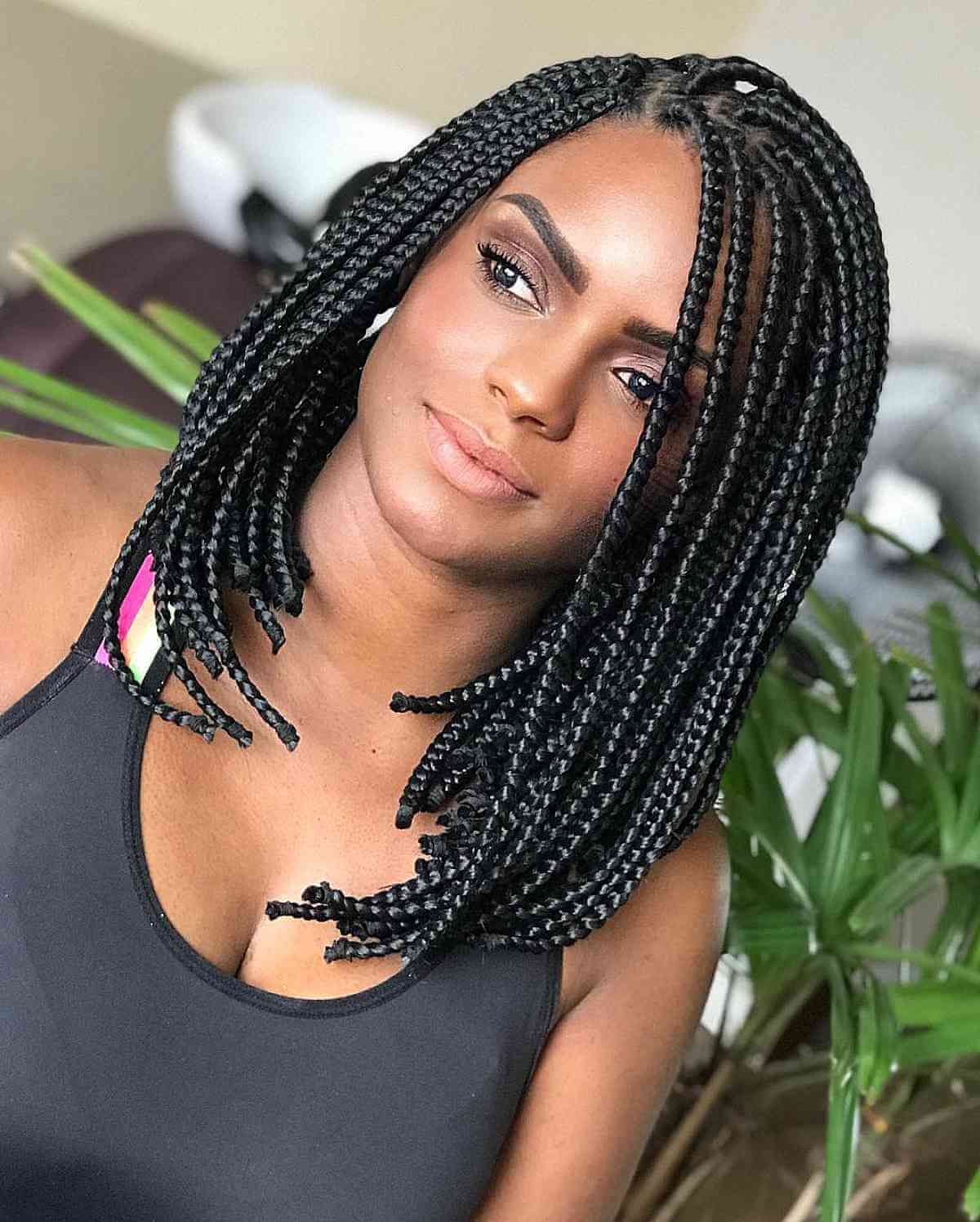 Neat Chin-Length Bob Box Braids