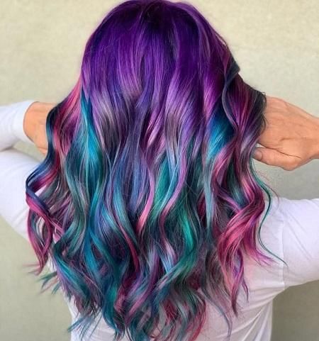 Mid-Back Multi-Color Galaxy Mid-Back Multi-Color Galaxy — Galaxy Hair