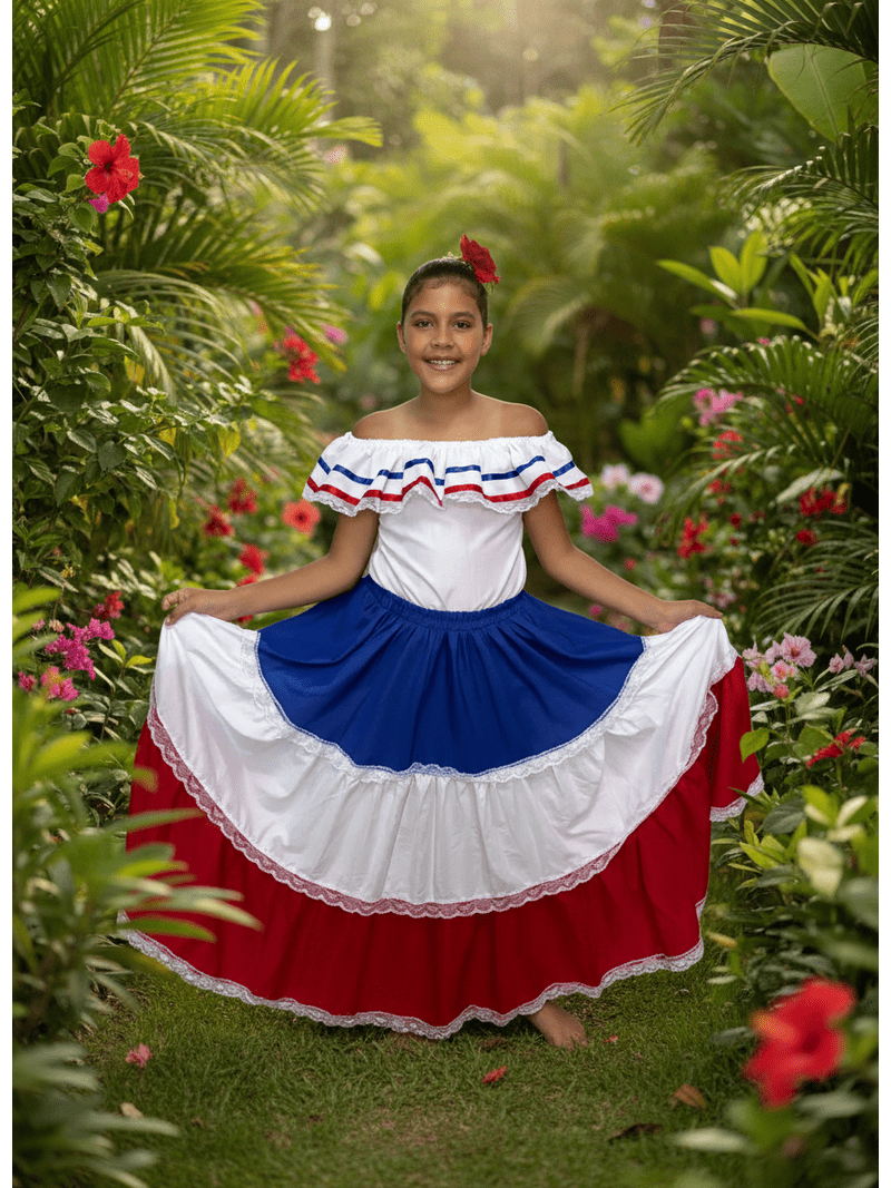 Traditional Dominican Ruffled Skirt and Top for Cultural Celebrations Traditional Dominican Ruffled Skirt and Top for Cultural Celebrations — Dominican Republic Outfits