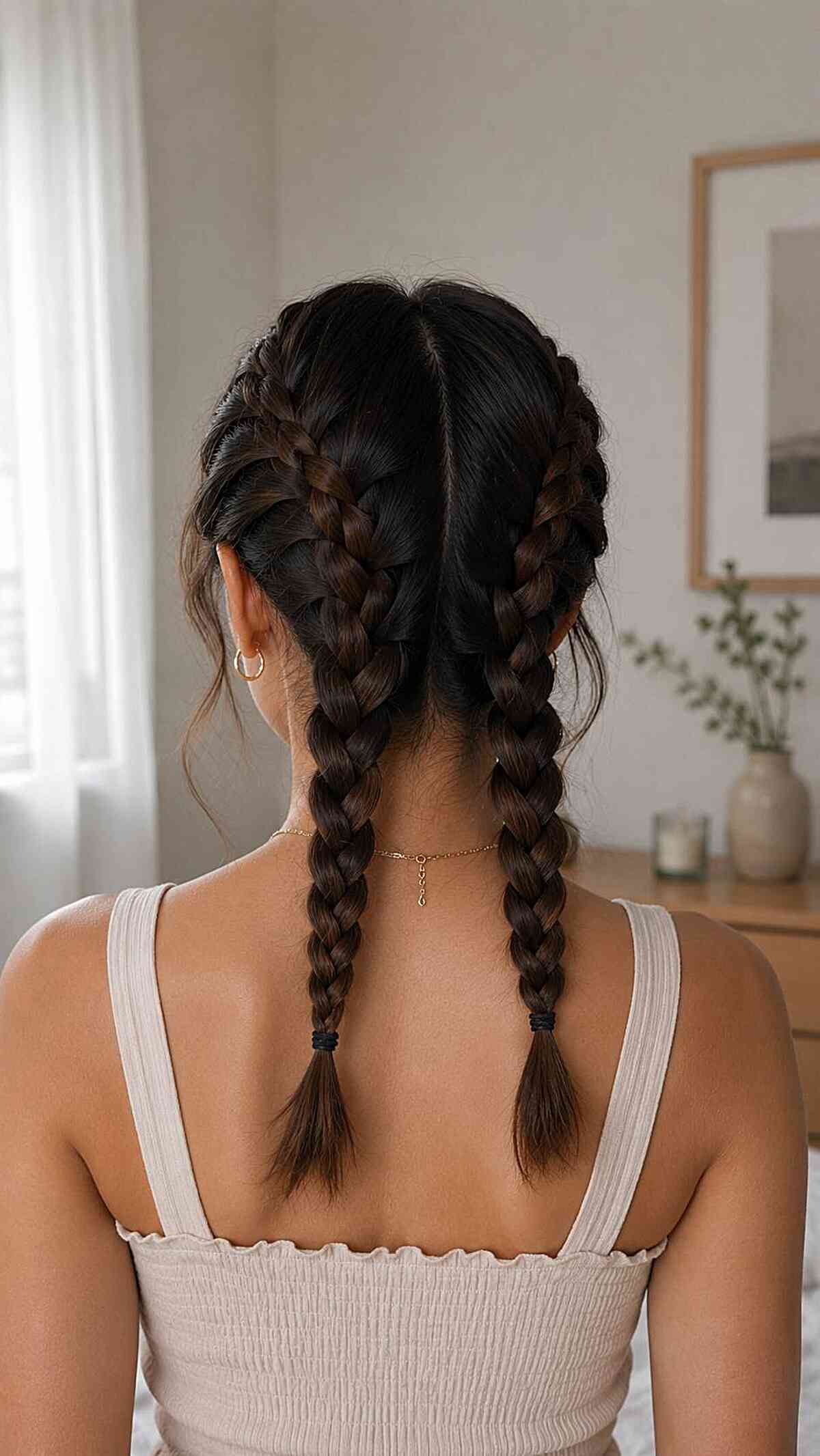 Classic Mid-Back French Braids Classic Mid-Back French Braids — Pigtails