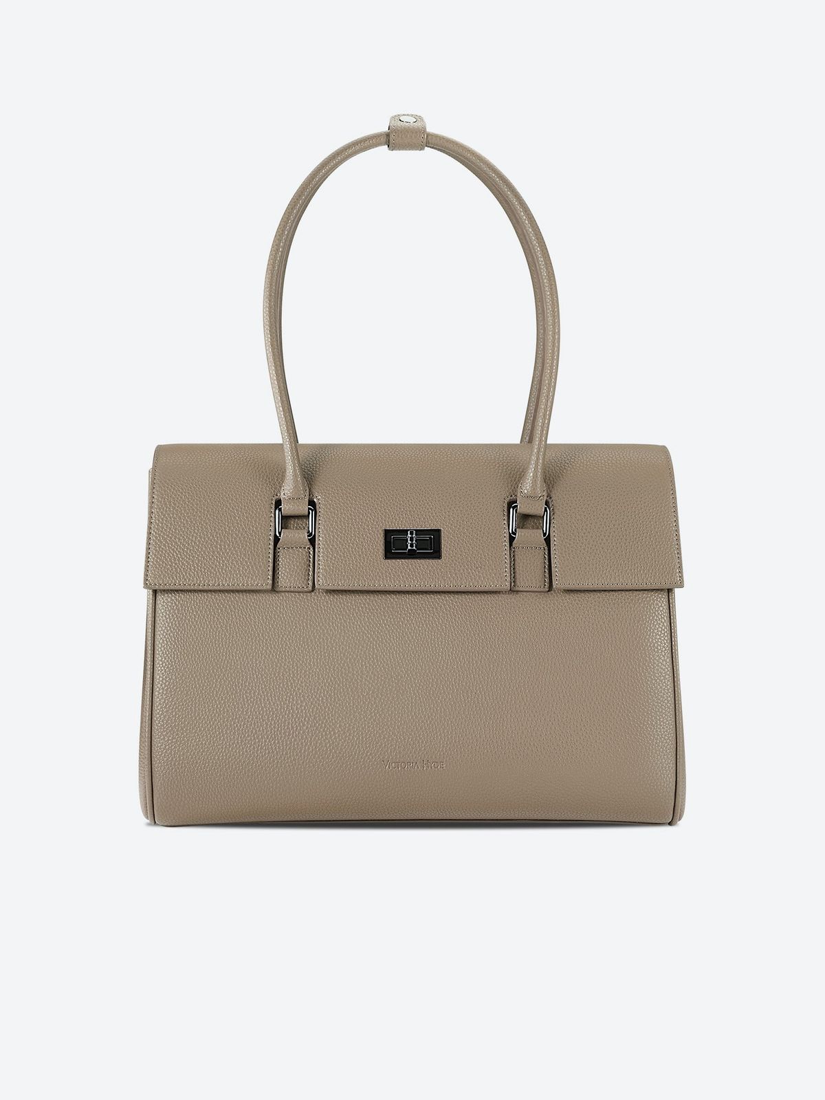 Minimalist Beige Leather Tote — Laptop Bags for Women