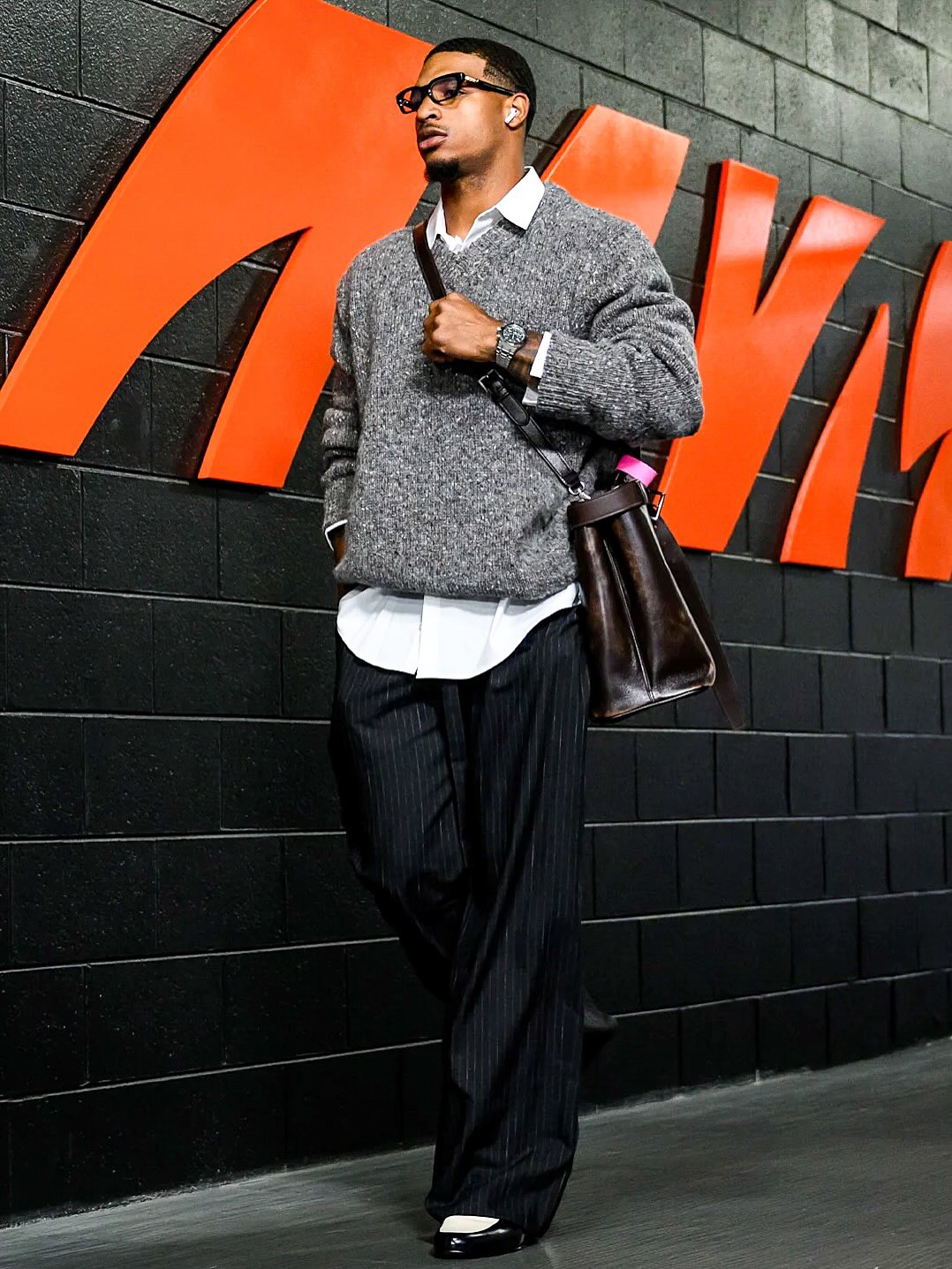 Oversized Pinstripe Trousers for a Date Night Oversized Pinstripe Trousers for a Date Night — Mens Date Night Outfits