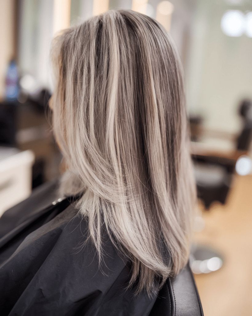 No Bangs Ash Blonde Long Bob With Subtle Highlights No Bangs Ash Blonde Long Bob With Subtle Highlights — Highlights Over 60