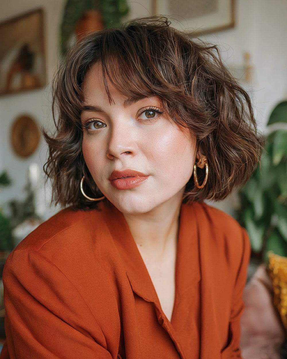 French Bob Sharp Blunt Fringe — Bangs for Round Face