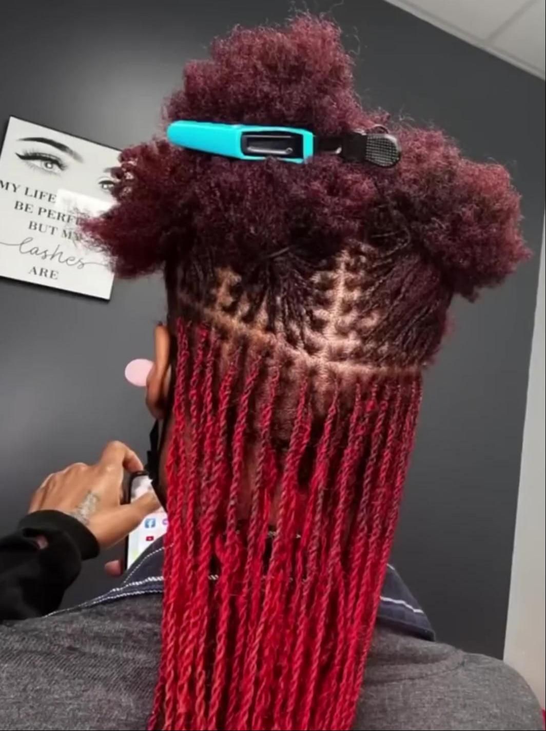 Mid-Back Vibrant Red Locs Mid-Back Vibrant Red Locs