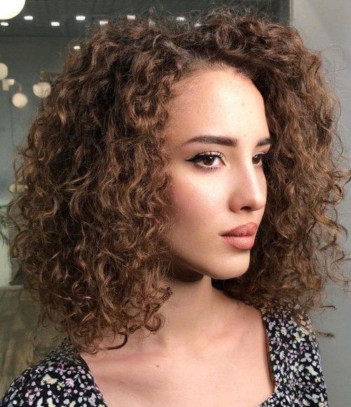 Medium Brown Bouncy Curls — Perm Hairstyles