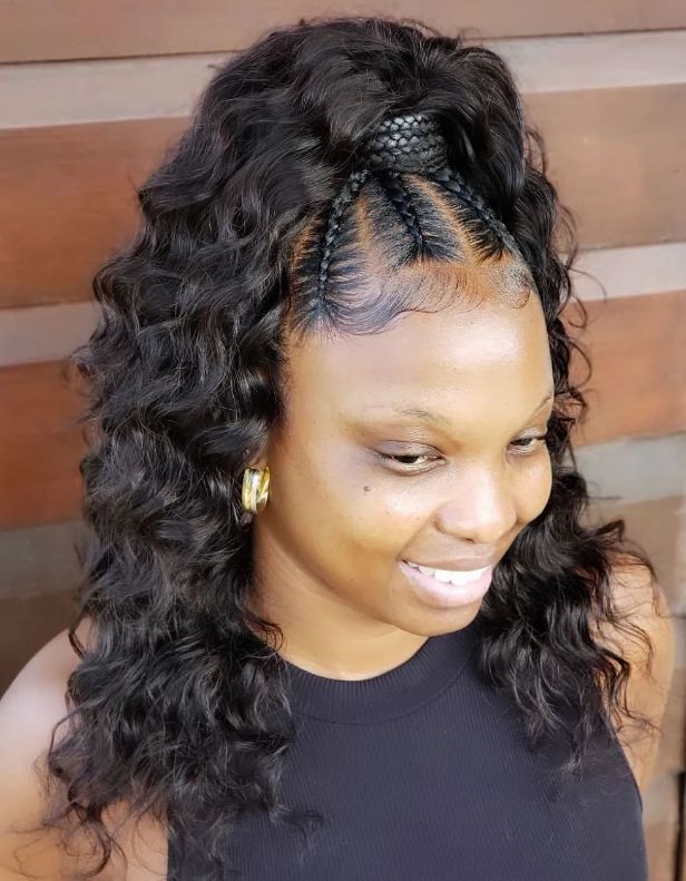 No Bangs Visual Idea No Bangs Visual Idea — Loc Half Up Half Down