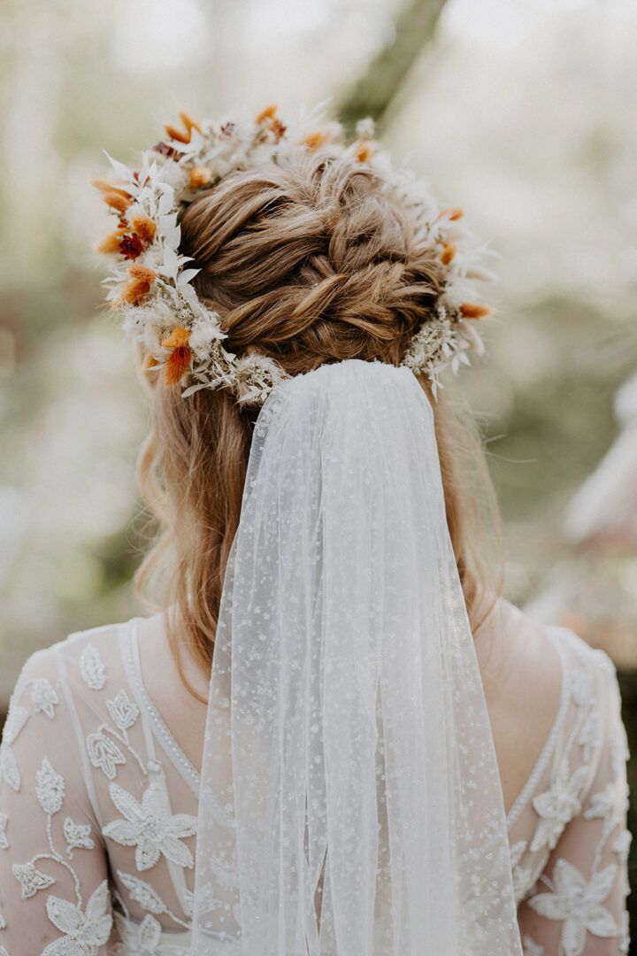 Half Up Half Down Visual Idea — Wedding Hairstyles with Flowers