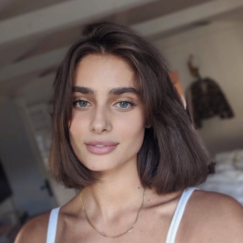 Polished Dark Brown Collarbone Bob Polished Dark Brown Collarbone Bob — Blunt Bob