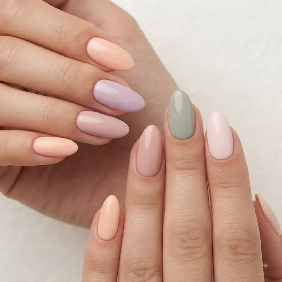 Creamy Glossy Visual Idea Creamy Glossy Visual Idea — Skittle Nails