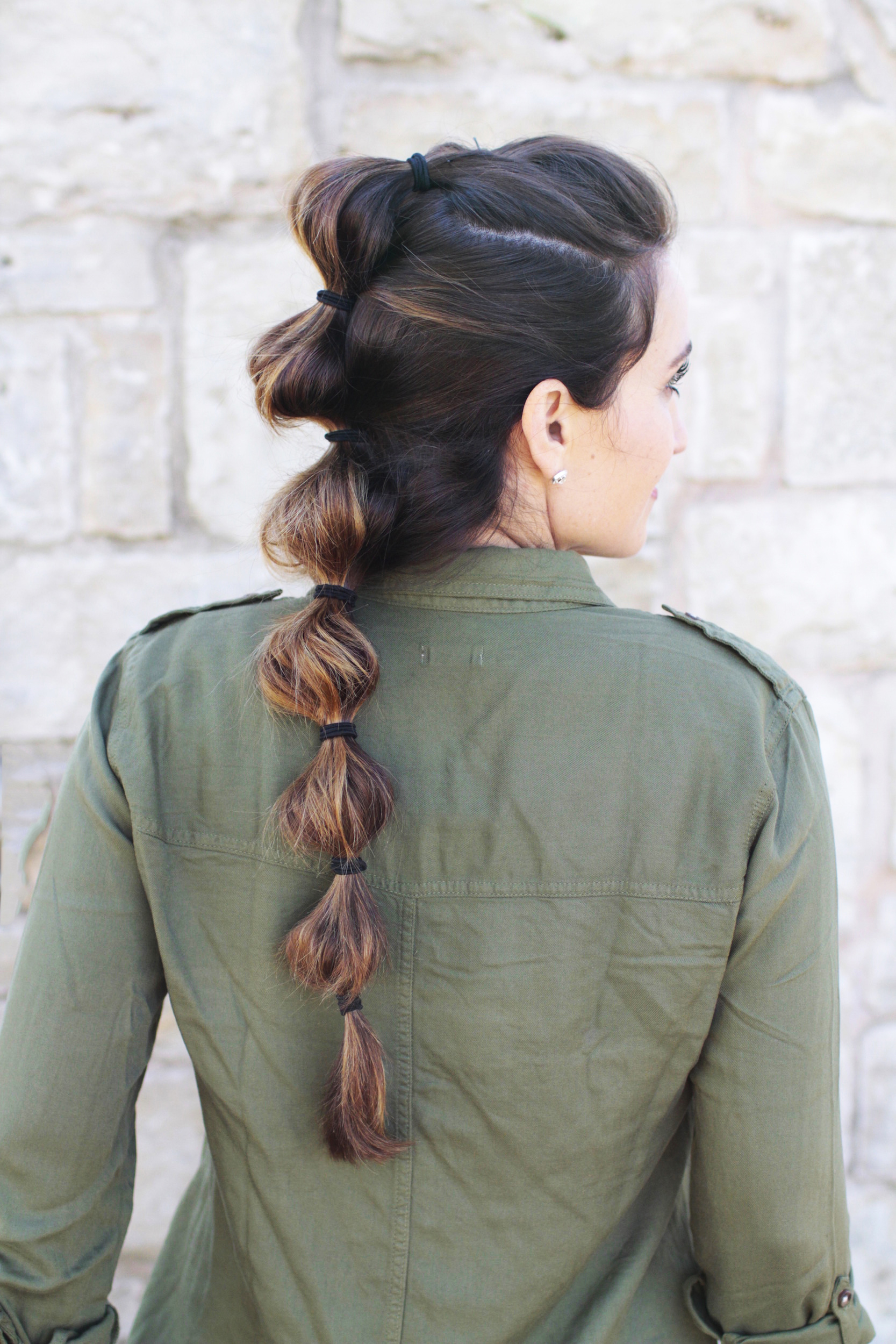 Mid-Back Dark Brown Bubble Hawk Ponytail Mid-Back Dark Brown Bubble Hawk Ponytail — Bubble Ponytail