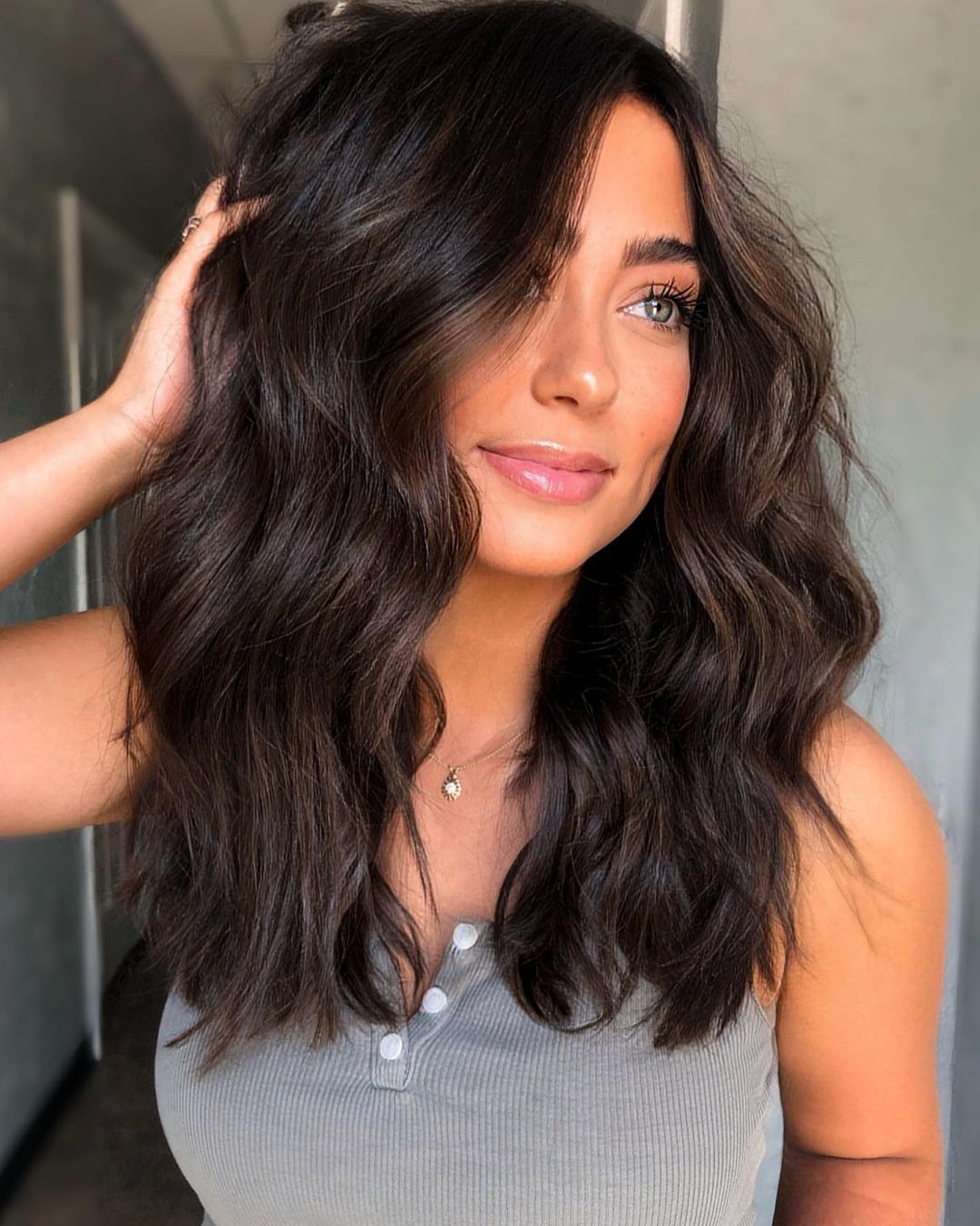 Dark Brown With Auburn Undertones And Balayage Dark Brown With Auburn Undertones And Balayage — Hair Color for Green Eyes