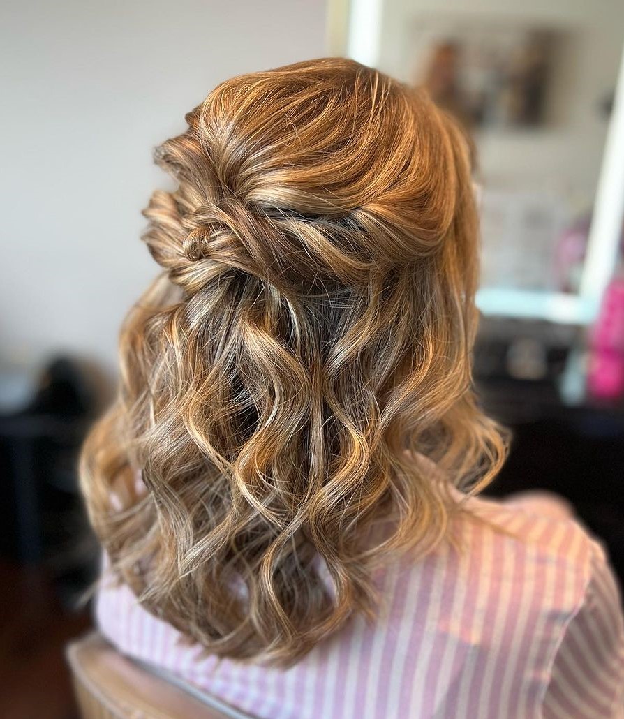 Elegant Honey Blonde Twists Elegant Honey Blonde Twists — Half Up Half Down Curly Hair
