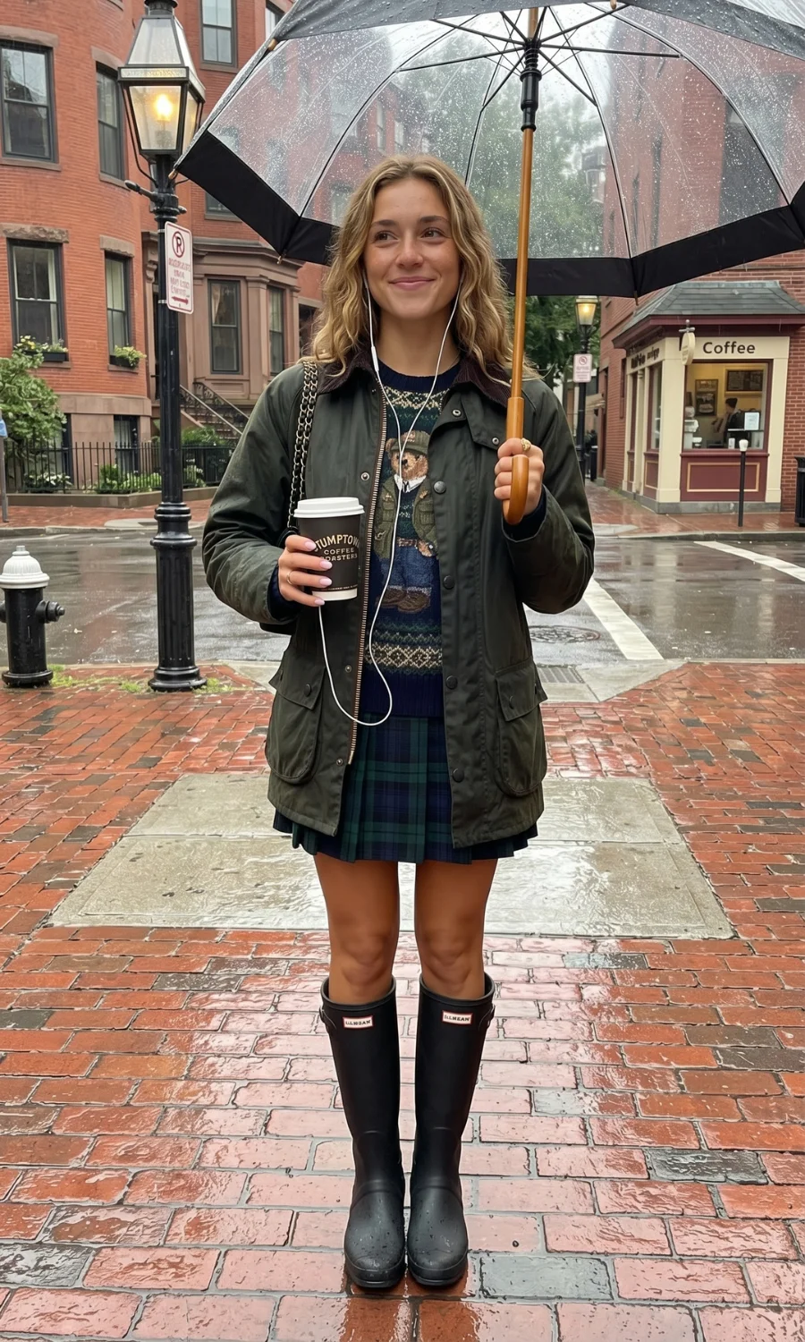 Utility Jacket and Plaid Skirt for a Classic Rainy Day Ensemble Utility Jacket and Plaid Skirt for a Classic Rainy Day Ensemble — Rainy Day Outfits