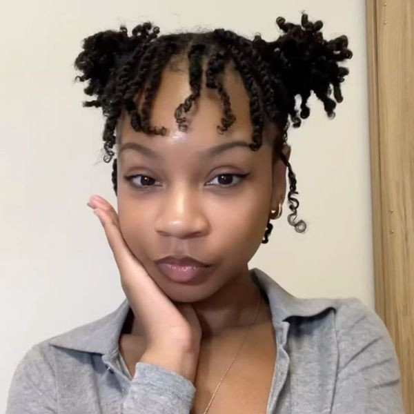Finger Coils in Two Buns