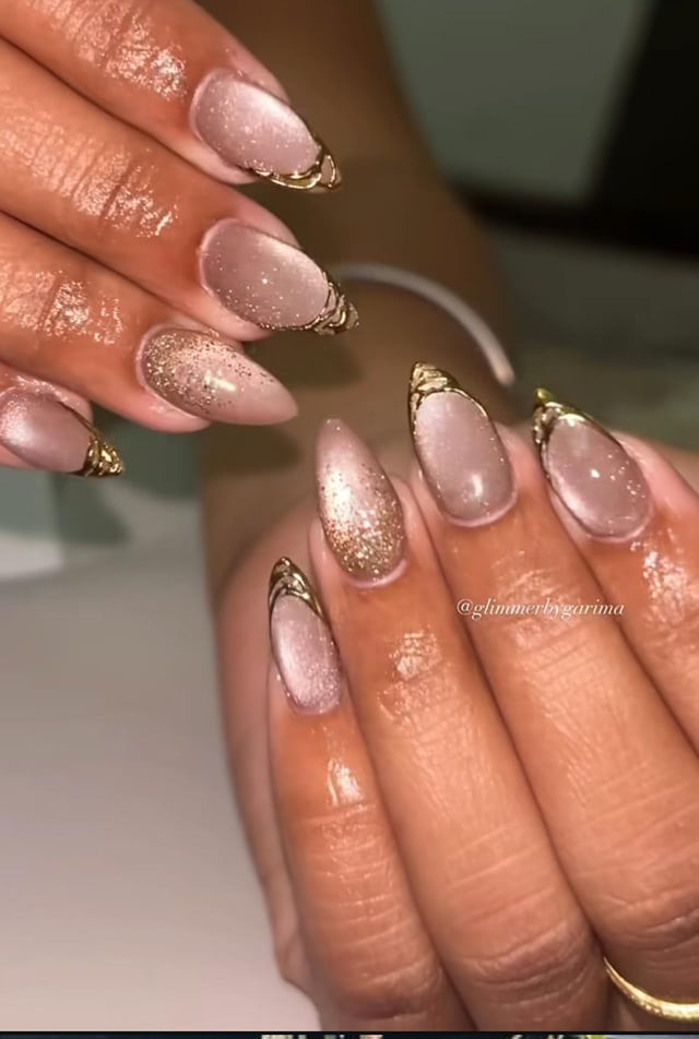 Glossy Metallic Visual Idea — Nail Extensions