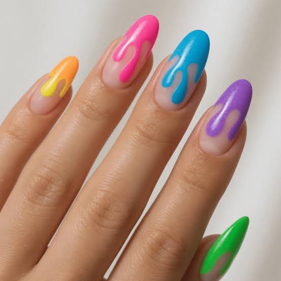 Dripping Color Effect On The Nail Plate Visual Idea Dripping Color Effect On The Nail Plate Visual Idea — Colorful Nails