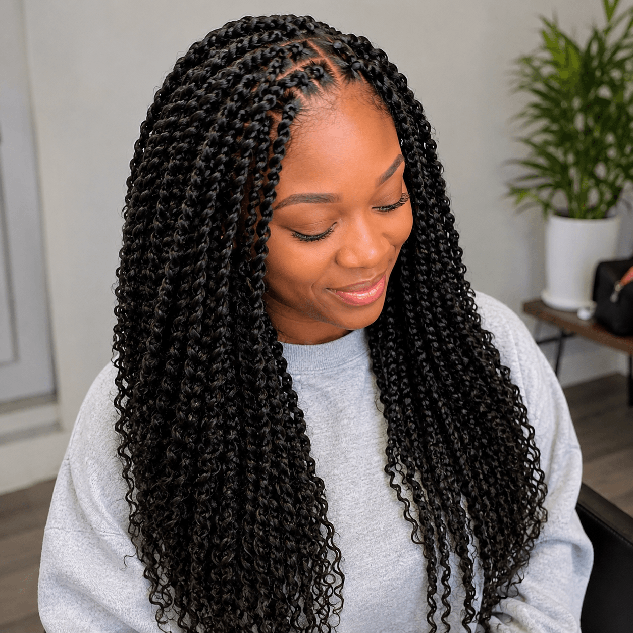 Dramatic Black Mid-Back Passion Twists