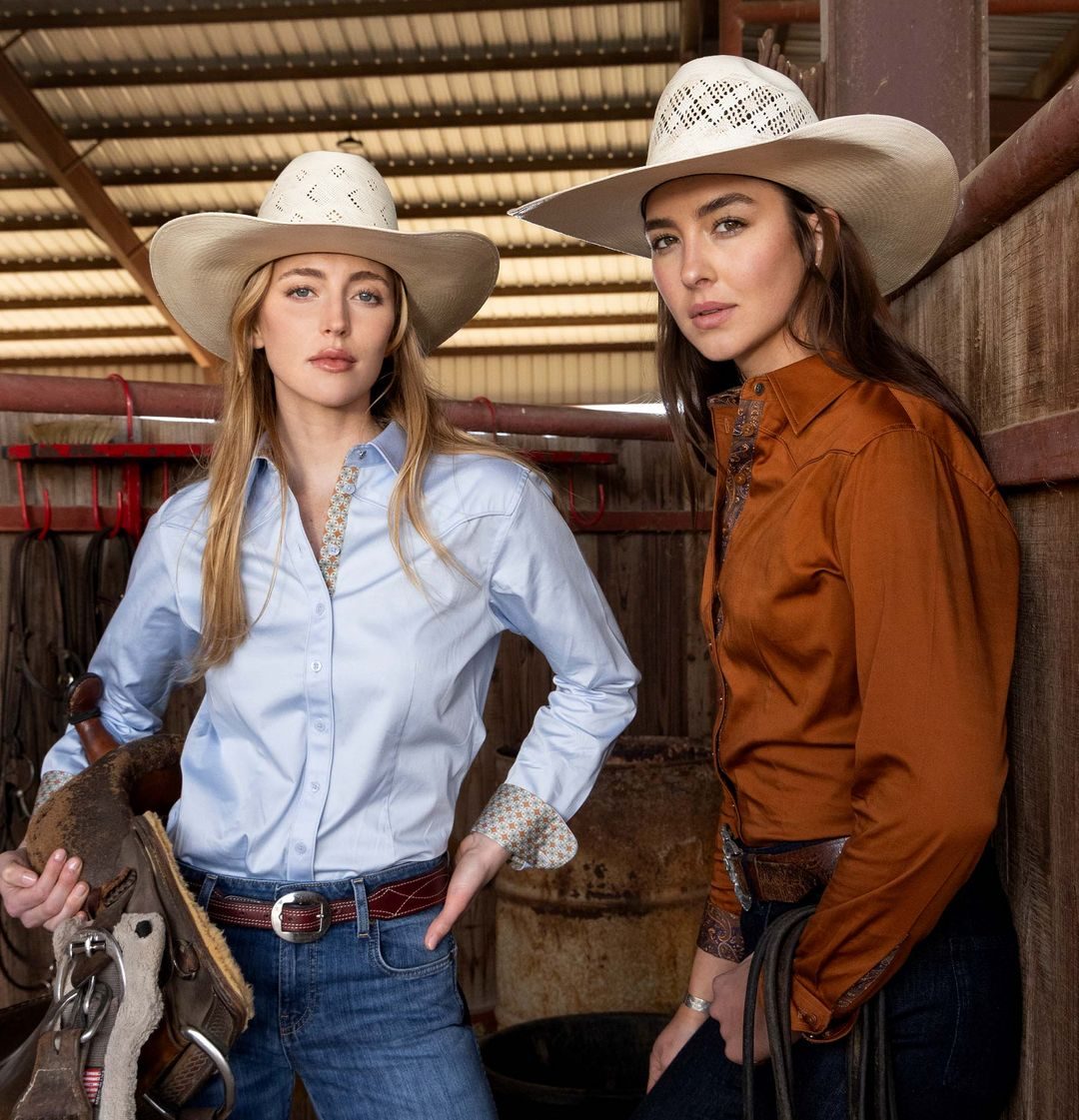 Button-Up Shirts with Cowboy Hats and Belts — Ranch Outfits