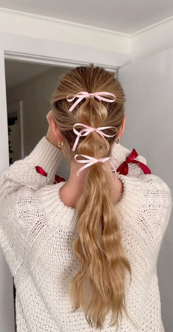 Braided Crown With Soft Pink Ribbon — Hair Bow Hairstyles