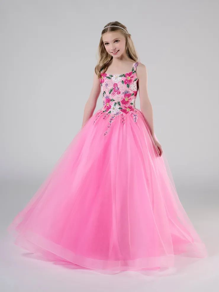 Bright Pink Ballgown with Voluminous Tulle Skirt Bright Pink Ballgown with Voluminous Tulle Skirt — Little Girl Dresses