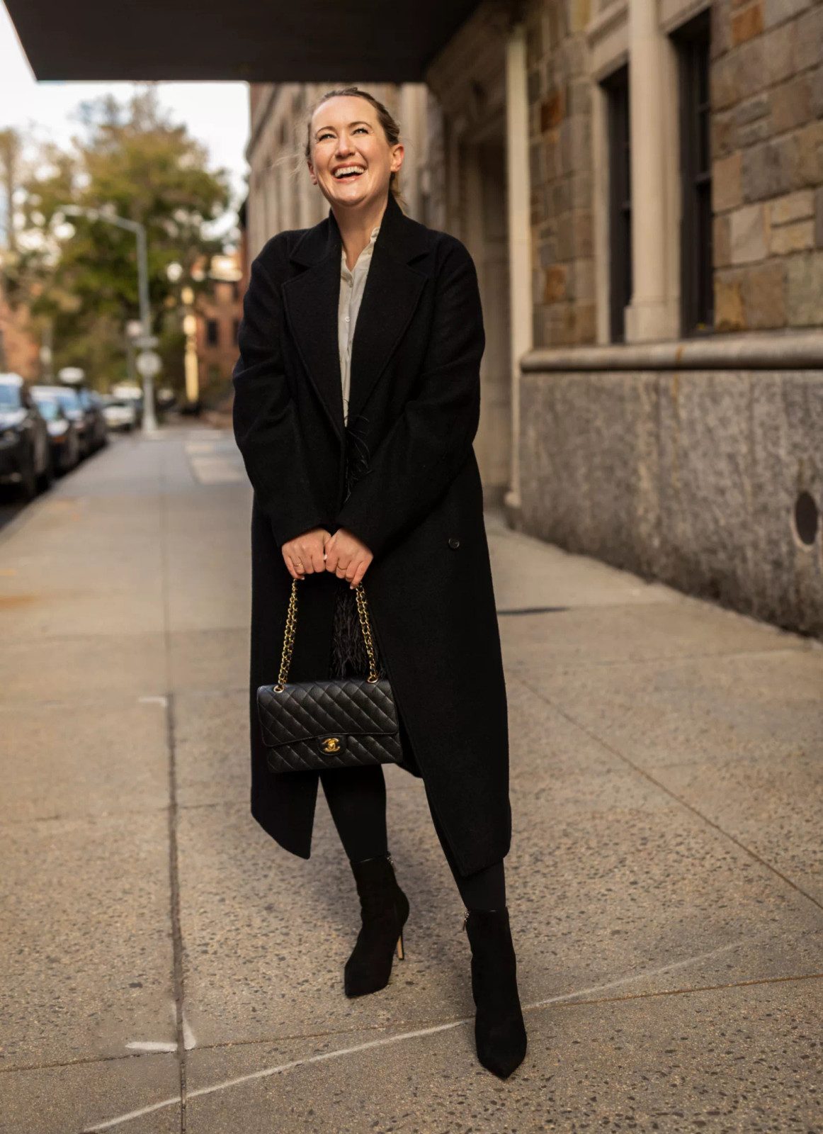 Chic Black and White: Wool Coat and Chanel Bag Chic Black and White: Wool Coat and Chanel Bag — Chanel Bag Outfits