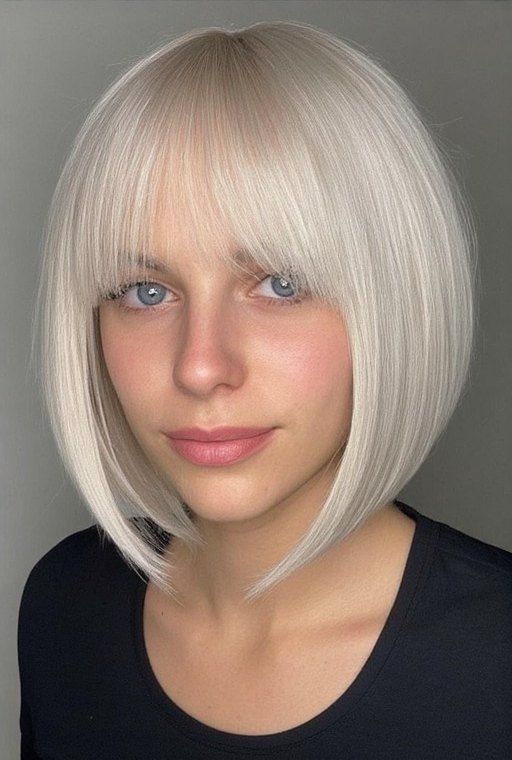 Blunt Bob With Blunt Fringe — Bob for Fine Hair