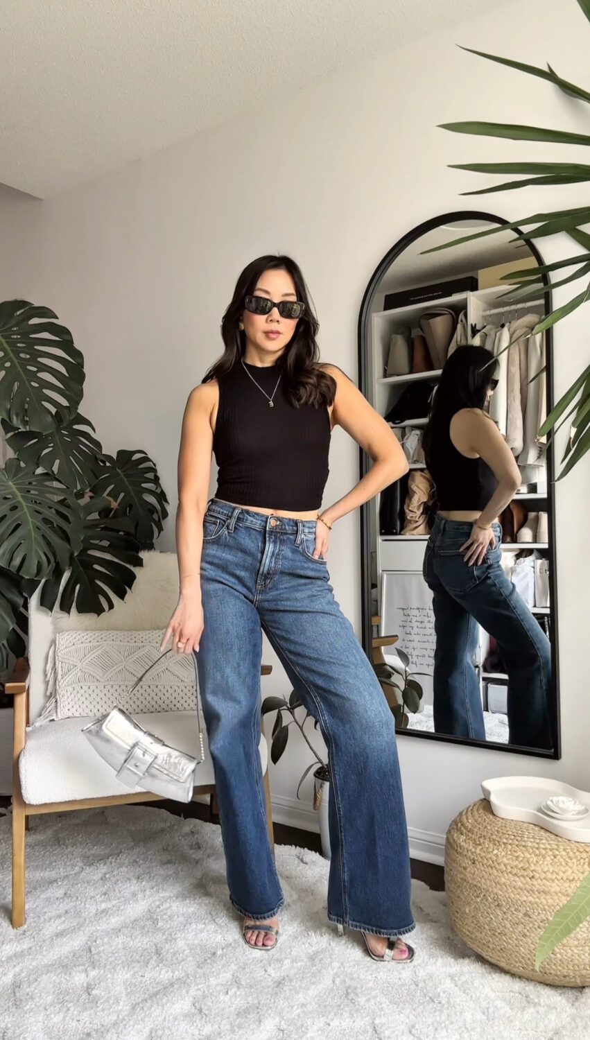 Silver Heels Outfit Idea Silver Heels Outfit Idea — Bootcut Jeans