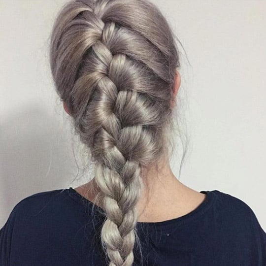 Neat Dutch Braid on Ash Blonde Neat Dutch Braid on Ash Blonde — Hairstyles for Greasy Hair