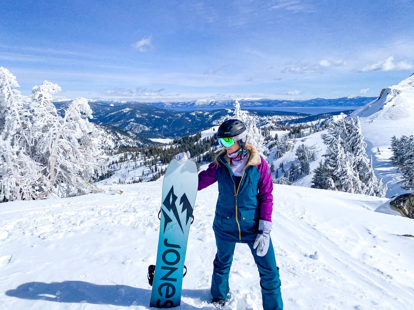 Teal Ski Suit for Functional Mountain Performance — Lake Tahoe Outfits