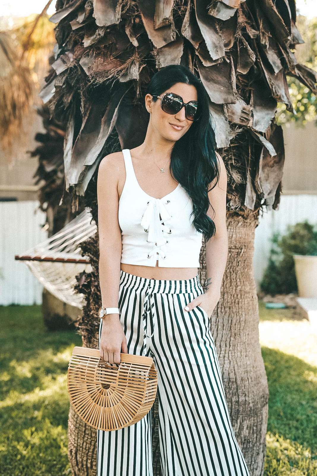 Smart Casual Daytime Event Outfit Idea — Pinstripe Pants Outfits