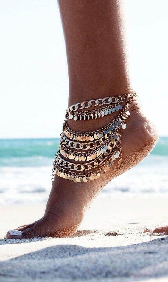 Statement Coin Anklet for Beach Vibes Statement Coin Anklet for Beach Vibes — Anklets Outfits