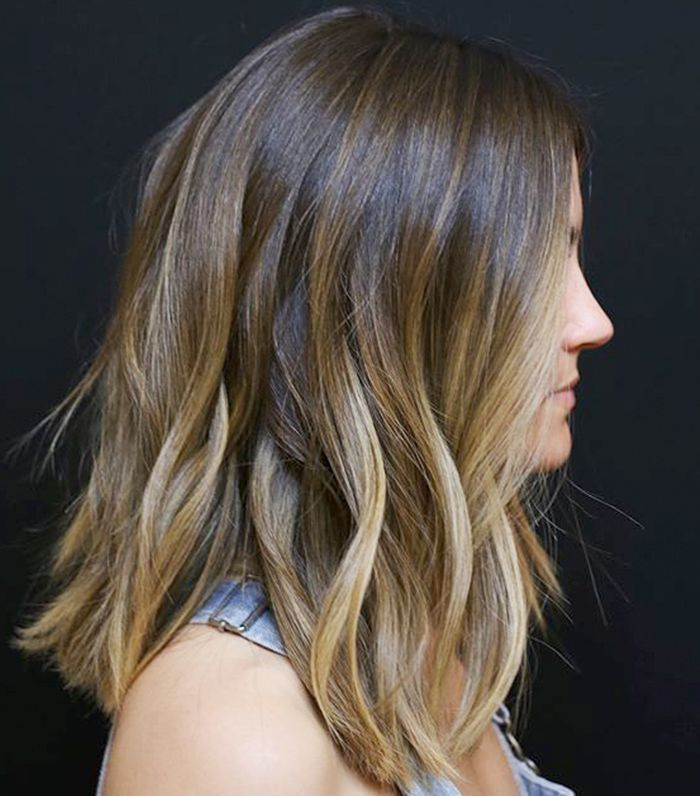 Collarbone Lob With Blended Lowlights Collarbone Lob With Blended Lowlights