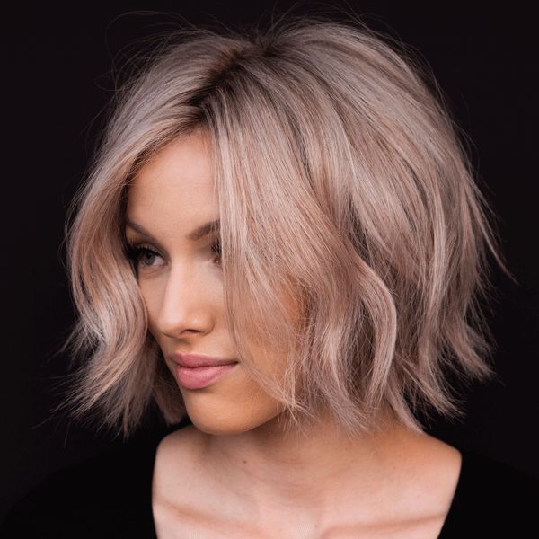Rose Blonde Textured Collarbone Bob Rose Blonde Textured Collarbone Bob — Bob for Thick Hair