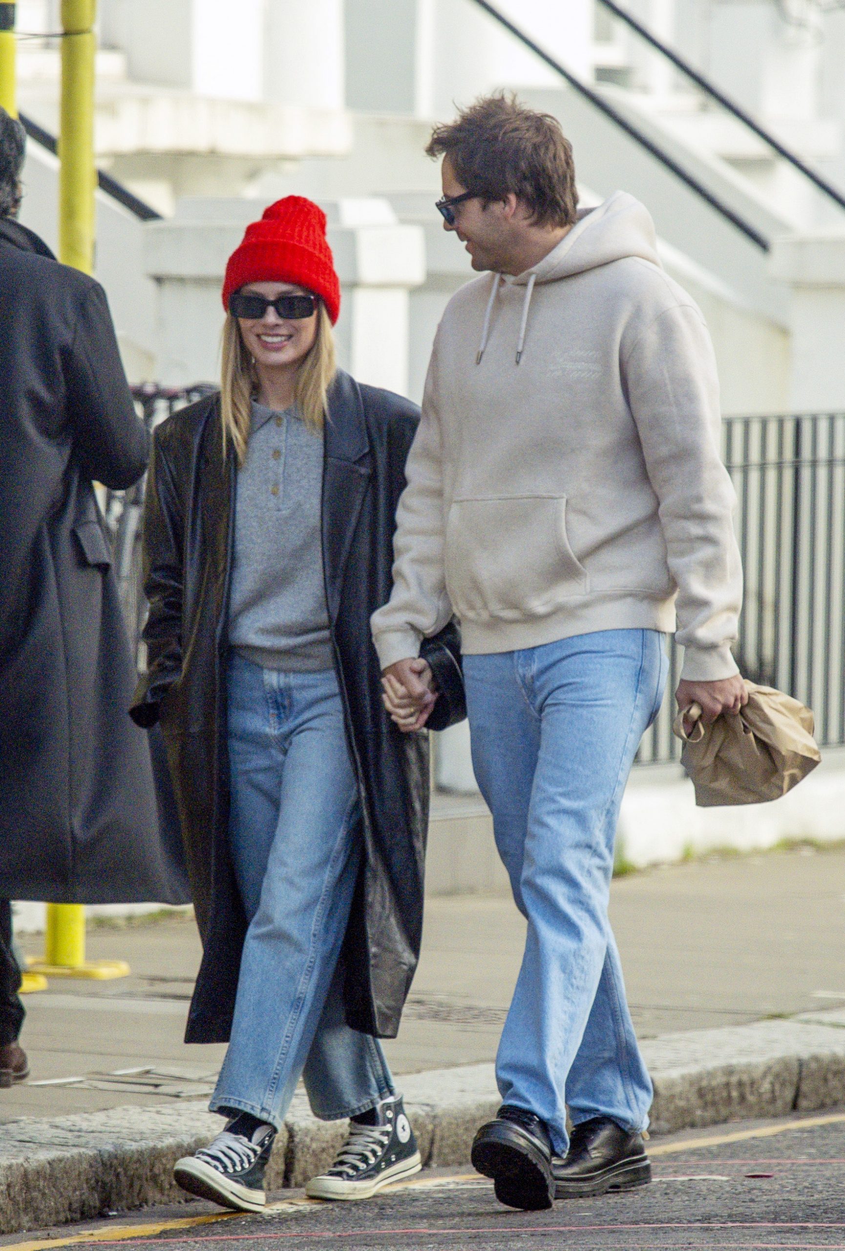 Leather Trench and Beanie with Black High-Tops — Converse Outfits