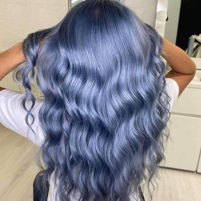 Long Layers Visual Idea — Pastel Blue Hair