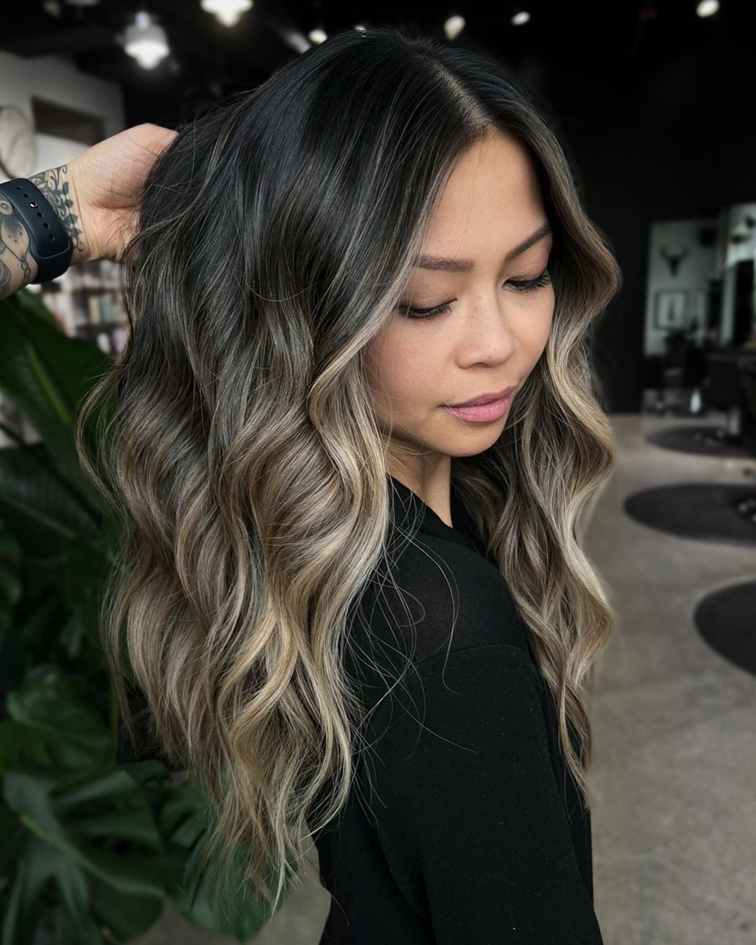 Black Base with Blonde Balayage Black Base with Blonde Balayage — Black and Blonde Hair