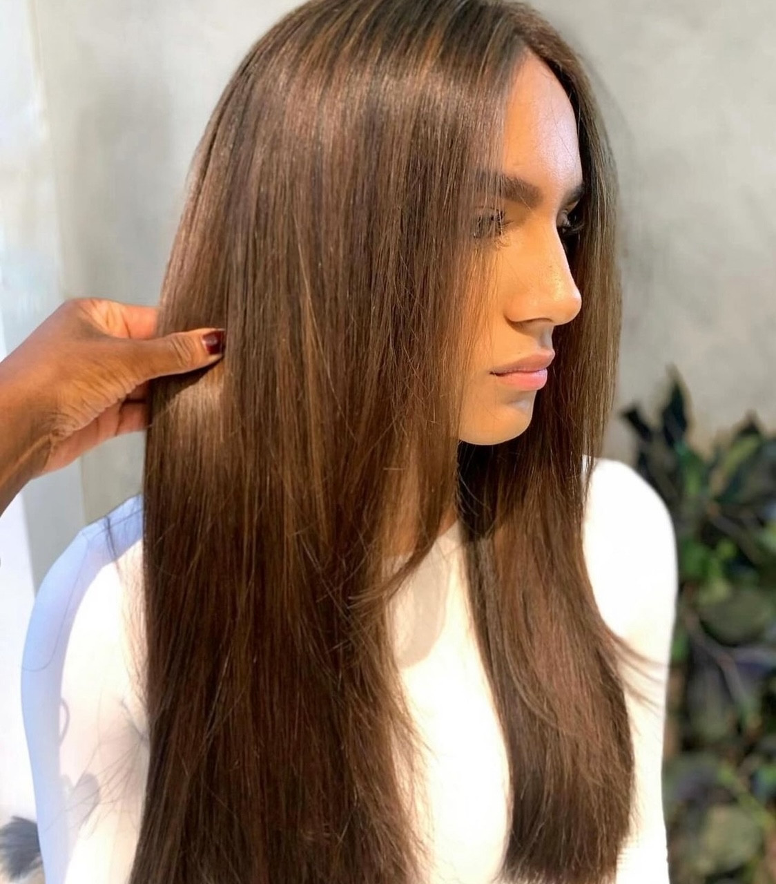 Medium Brown With Subtle Highlights — Hair Color for Thin Hair