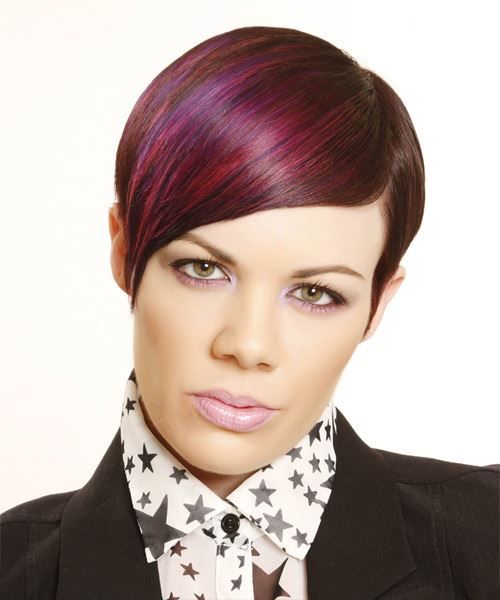 Dark Red With Purple Highlights Visual Idea — Emo Hair