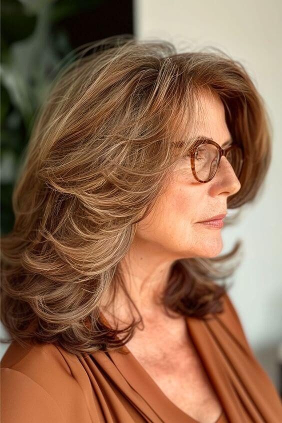 Layered Jawline Bob With Side Bangs Layered Jawline Bob With Side Bangs — Haircuts for Women Over 60 with Glasses