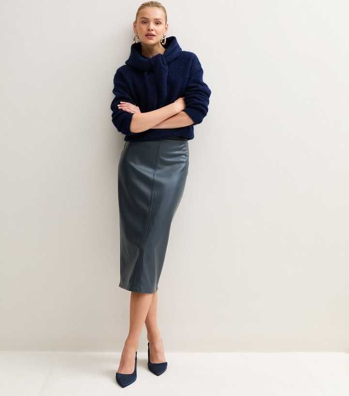 Grey Faux Leather Pencil Skirt with Fuzzy Jacket Grey Faux Leather Pencil Skirt with Fuzzy Jacket — Pencil Skirts