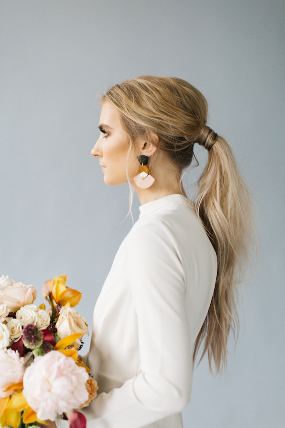 Sleek Blonde Low Ponytail