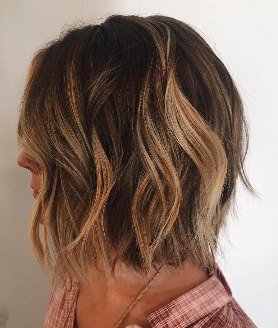 Brown Bob With Blonde Highlights — Choppy Bob