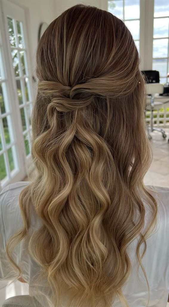 Mid-Back Ash Blonde Twisted Knot — Prom Hair Down