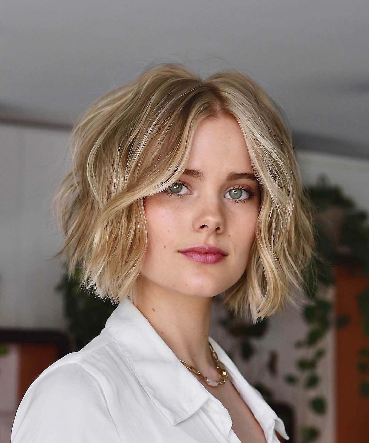 Blonde Bob With Soft Natural Waves — Wavy Bob