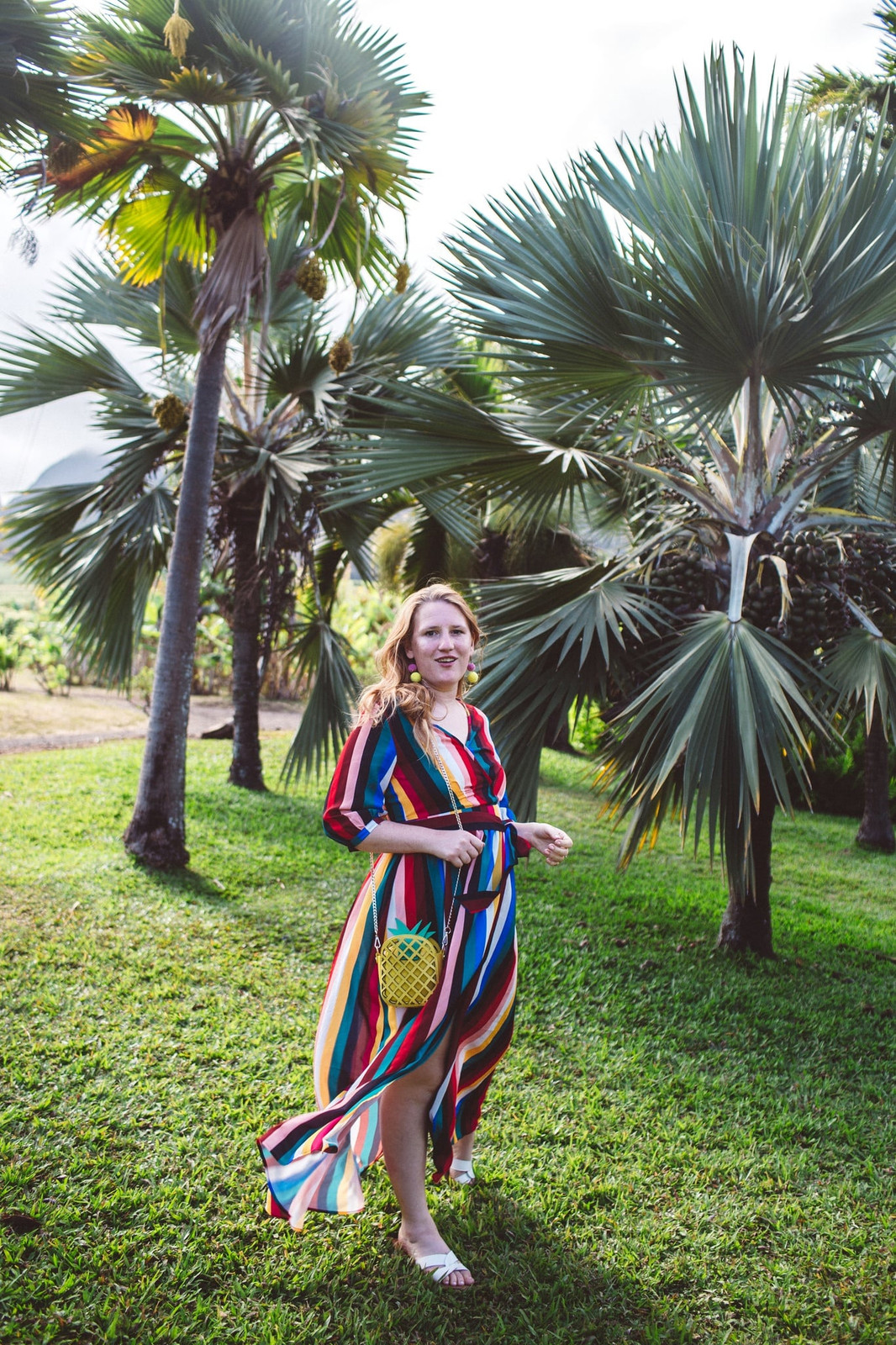Vibrant Striped Maxi Dress with Woven Crossbody Bag Vibrant Striped Maxi Dress with Woven Crossbody Bag — Maui Outfits