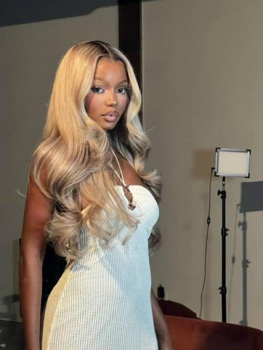 Dimensional Ash Blonde With Darker Roots Dimensional Ash Blonde With Darker Roots — Blonde Hair on Black Women