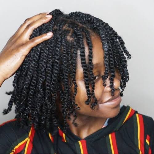 Black Uniform Shoulder-Length Mini Twists